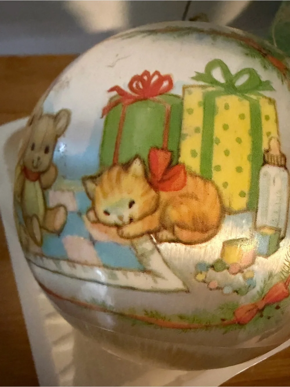 Baby's First Christmas 1978 Ornament. Hallmark Satin Bulb Holiday Ball. Vintage
